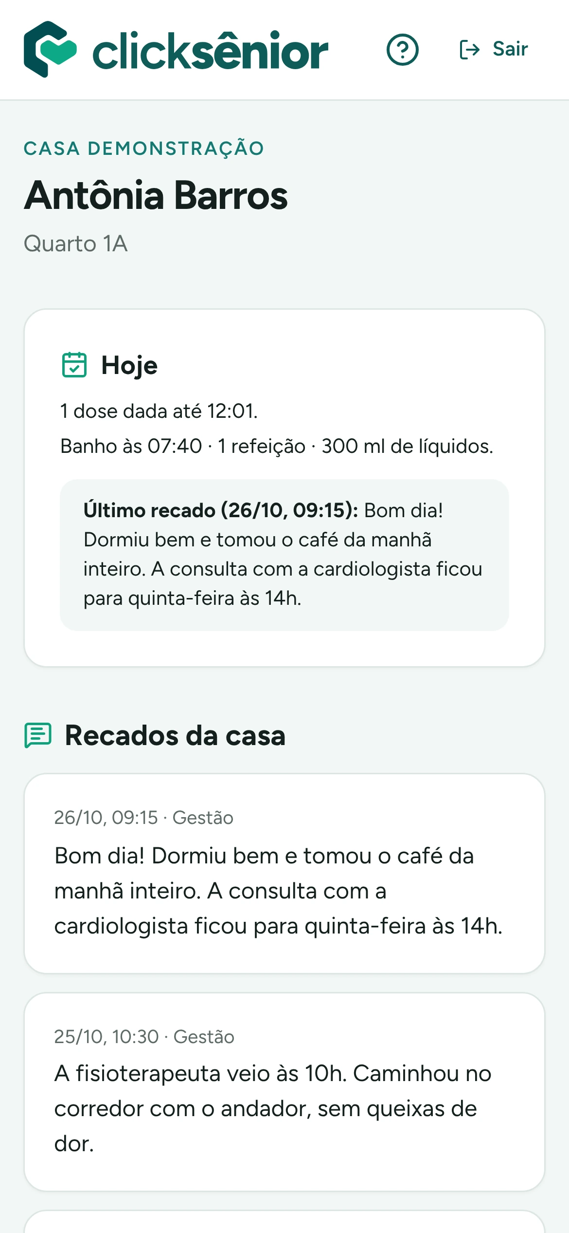 Portal da família no celular